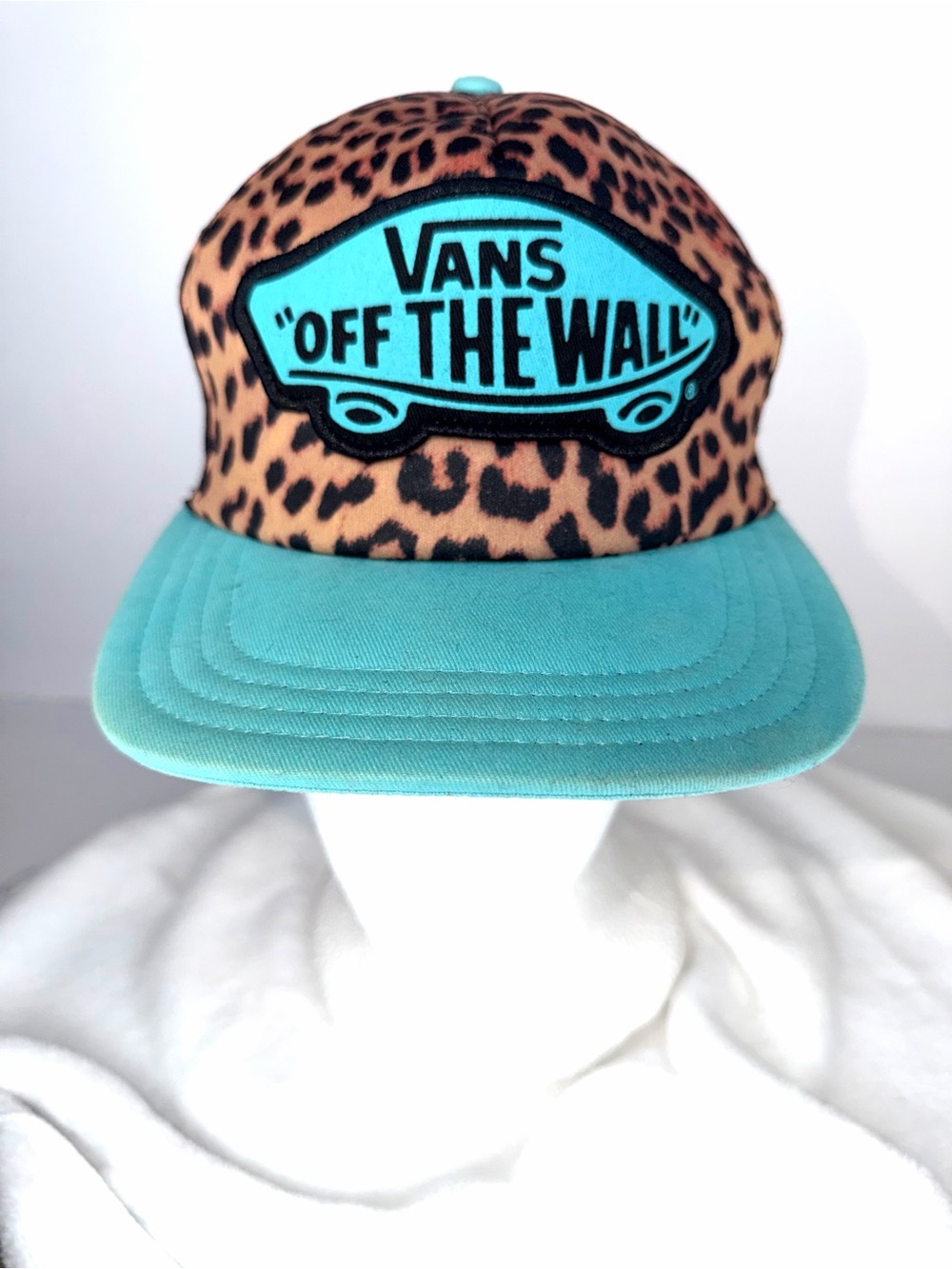 Vans Kids Leopard Print Cap with Teal Brim